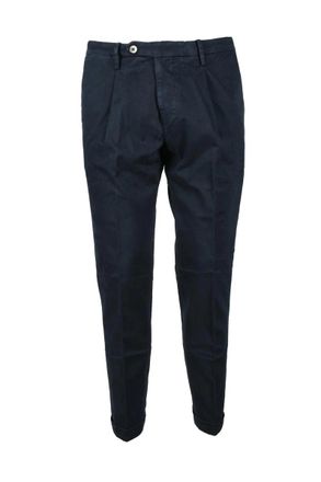 Michael Coal Cotton Stretch Trousers With Tapered Leg Design