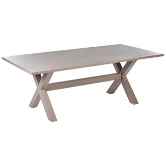 Beliani Beliani - Mesa De Comedor De Jard&iacute;n Moderna De Aluminio Tablero De L&aacute;minas Para Todo Clima Beige Cascais