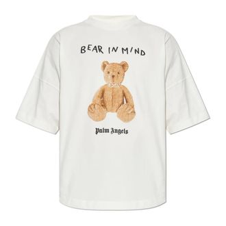 Palm Angels T-Shirts, male, Beige, M, Printed T-shirt