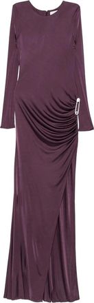 Giuseppe Di Morabito Purple Draped Jewel Detail Dress