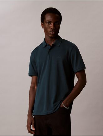 Calvin Klein Mens Liquid Touch Polo Shirt - Blue - 2XL