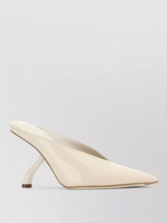 Ferragamo leather itaca mules pointed toe heel