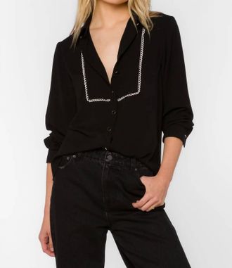 Velvet Heart Avianna Long Sleeve Blouse In Black