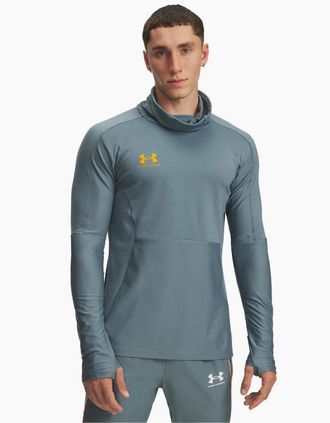 Under Armour Mens Challenger Pro Slim Fit Funnel Neck Long Sleeve T-Shirt - Grey - Size: 42