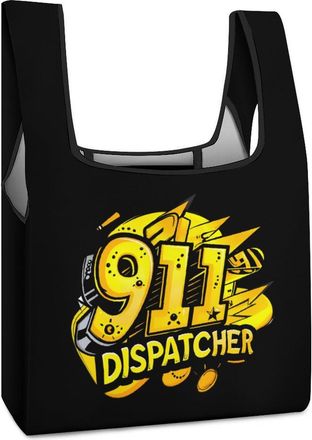 Generic 911 Dispatcher Shopping Bag Reusable Grocery Tote Bag Foldable Handbag for Travel Picnic