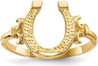 Diamond2Deal 14k Yellow Gold Polished Horseshoe Ring