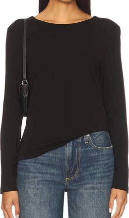 bobi Open Cowl Back Top In Black