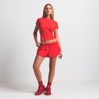 Nike Womens SKIMS Woven Nylon 2.5 Runner Shorts in Red | SHSHO8331W-RBY