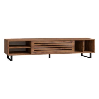 Dmora Mueble Para Tv Sovico, Un Estante, Una Puerta, 5 Compartimentos, 160x40x35h Cm Marr&oacute;n Roble