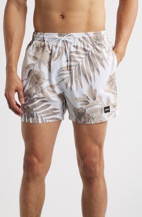BOSS Piranha Floral Swim Trunks in Natural at Nordstrom Rack, Size Xx-Large