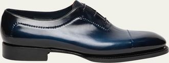 Santoni Mens Meraviglia Zephir Leather Oxford Shoes