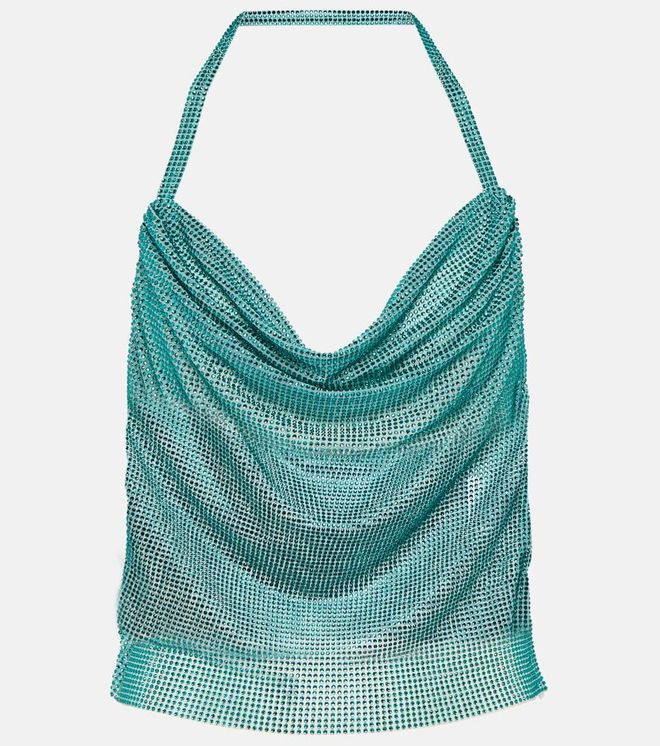 Top halter adornado con cristales