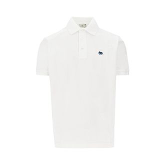 Etro Logo embroidery piquet polo shirt Man S