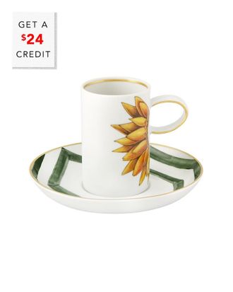 Vista Alegre Amazonia Coffee Cup And Saucers (Set Of 4) With $24 Credit