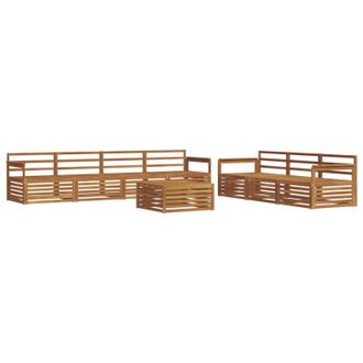 vidaXL Set Di Divani Da Esterno 8 Pz Naturale Legno Di Acacia Massello Vidaxl