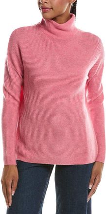 Fort&eacute; Cashmere Textured Slouchy Funnel Neck 100% Cashmere Sweater