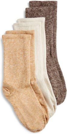 Hue Must Have 3-Pack Assorted Crew Socks in Oatmeal Pack at Nordstrom