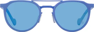 Moncler ML0065 Small Oval Sunglasses - Blue