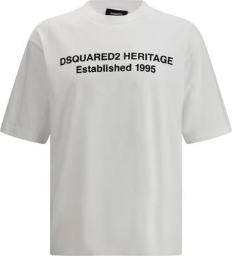 Dsquared2 Mens T-Shirt With Logo White Cotton T-Shirts And Polos