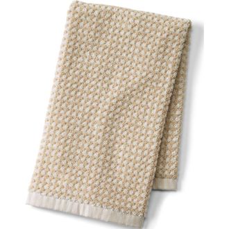 Lands End Turkish Quick-Dry Cotton Textured Gingham Bath Towel in Champagne/ivory Latte at Nordstrom