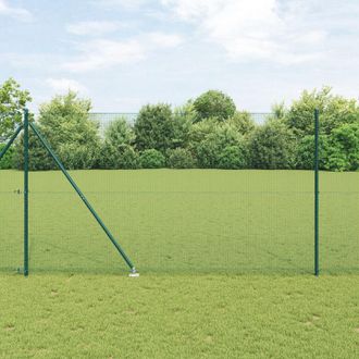 Berkfield Home Welded Wire Fence with 13 Spike Posts Green 1.5x50 m Steel