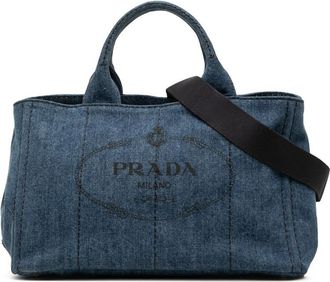 Prada Pre-owned Prada Large Denim Canapa Logo Satchel Ladies PCYRK4OTCC2MA6AJ