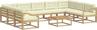 vidaXL Set Di Divani Da Esterno 10 Pz Bianco E Crema Vidaxl