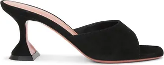 Amina Muaddi Lupita 70 Suede Slipper Sandals, Brand Size 37.5 ( US Size 7.5 )