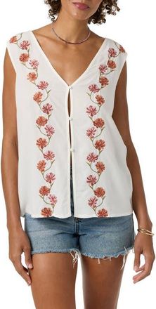 O'Neill Farren Embroidered Floral Sleeveless Top in Tofu at Nordstrom, Size X-Small