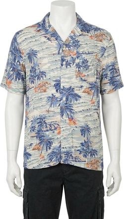 Faherty Short Sleeve Rayon Kona Camp Shirt In Pacific Swell