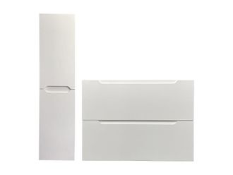 VENTE-UNIQUE.COM Conjunto de ba&ntilde;o efecto madera blanco