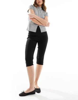 Miss Selfridge tailored capri leggings in black