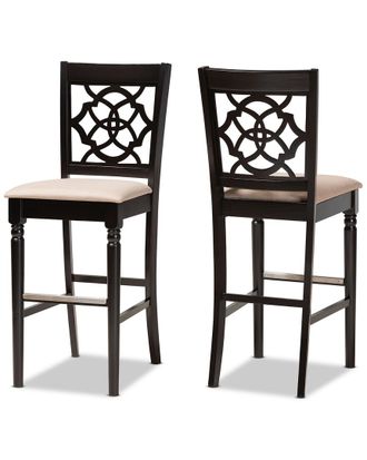 Baxton Studio Alexandra 2-Piece Bar Stool Set