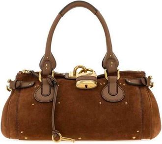 Chlo&eacute; Brown Suede Paddington Shopping Bag Borse A Mano