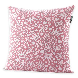 Confecciones Paula Funda de coj&iacute;n jacquard con cremallera invisible 50x50 cm rosa