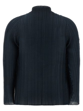 Issey Miyake Wooly Pleats-68 Cardigan - Navy