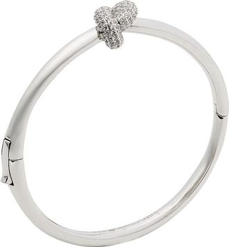 Kate Spade New York Sailors Knot Pave Hinge Bangle Womens Bracelet Clear/Silver : PROCESSING PROCESSING, Brass/Cubic Zirconia