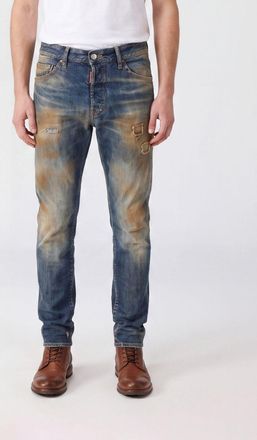 Dsquared2 Teddy Slim Fit Worn-Effect Skinny Jeans in Cotton Denim