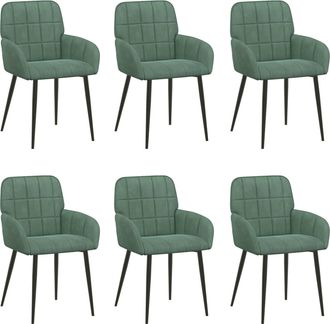 vidaXL Sillas De Comedor 6 Uds. Terciopelo Verde Mar 57 X 50 X 85 Cm Vidaxl