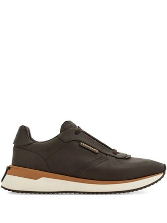 Ferragamo calfskin leather sneakers - Brown