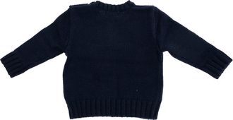 Polo Ralph Lauren Unisex Blue Crewneck Sweater With Front Embroidery Cotton Tops Top