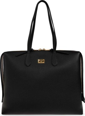 Dolce & Gabbana Borsa Tote in Pelle con Logo - - Bags - Donna - Nero - ONE SIZE