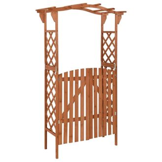 Berkfield Home Pergola with Gate 116x40x204 cm Solid Firwood in Brown | Size: 116 x 40 x 204 cm