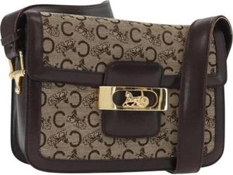Celine Pre-owned Shoulder Bags, female, Beige, Size: ONE SIZE Pre-owned Vintage Canvas Shoulder Bag