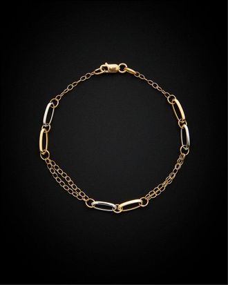 Italian Gold, Inc 14K Italian Two-Tone Gold Station Bracelet