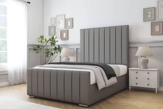Comfort Beds Sara Dumfries Bed Frame - 50 Upholstered Headboard in Light Grey | Size: Super King