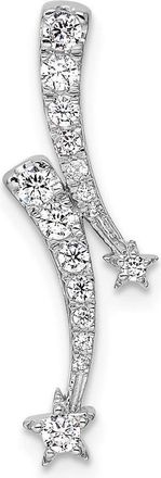 Diamond2Deal 14K White Gold Lab Grown Diamond Shooting Star Chain Slide Pendant (0.25ct, VS, G-H)