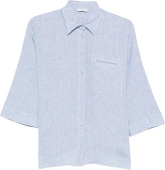 PESERICO Button Shirt - Dames - Overhemden - Blauw - M - Overhemden
