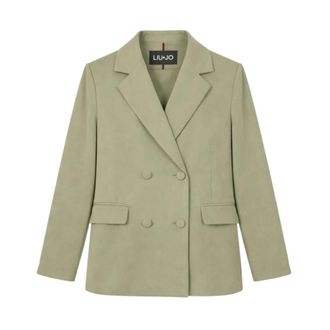 Liu Jo Blazers, female, Green, Size: XL Double-breasted Fluid Blazer