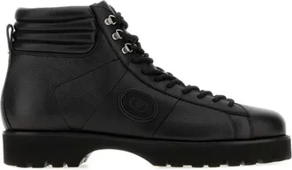 Valentino Garavani Black Leather Logo Boots